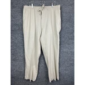 Men's Havanera Classic-Fit Linen-Blend Drawstring Pants in Stone/Natural, XL/TG